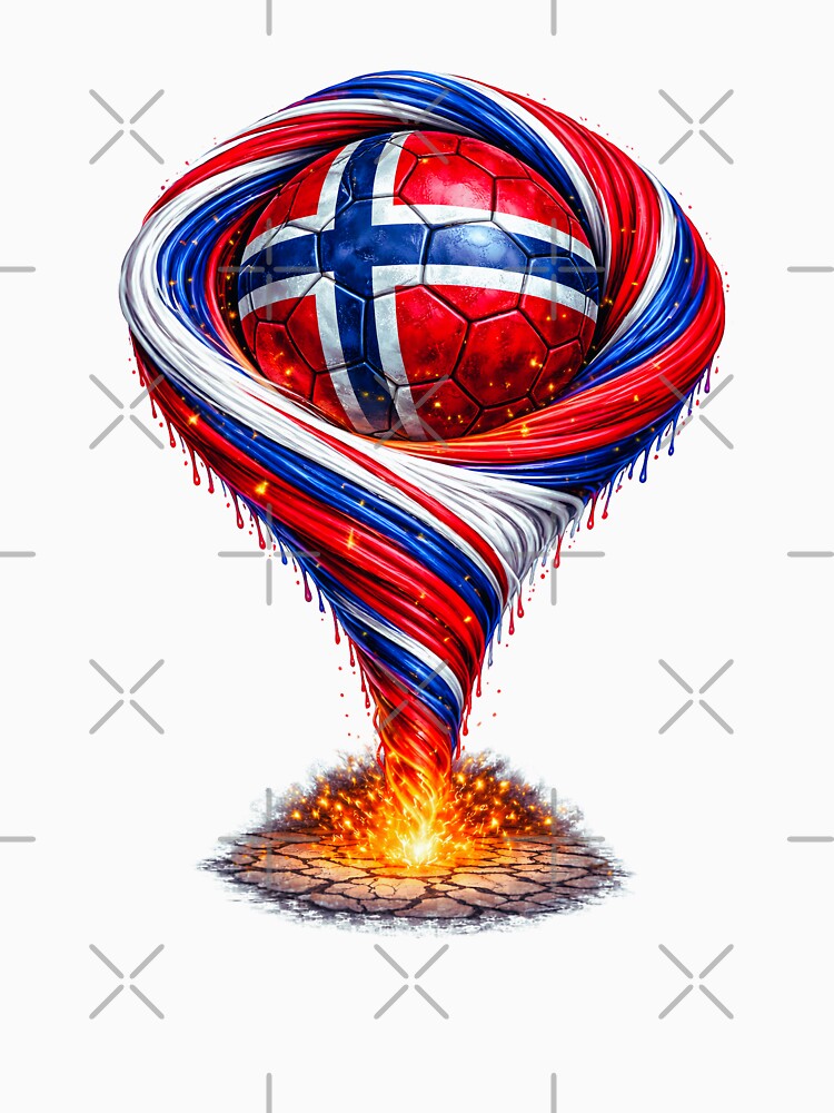 Norway Football Tornado: Red and Blue Vortex Art by FunToTheFullest