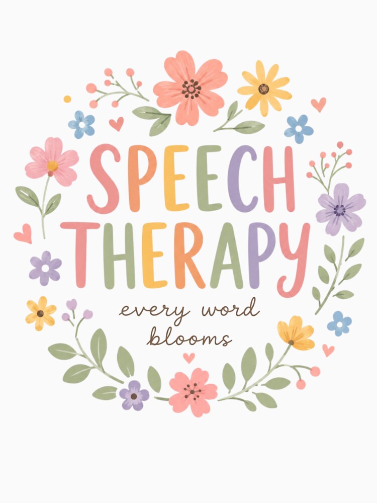Speech Therapist Every Word Blooms Floral Wreath SLP by bosamji