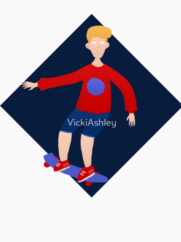 Blond skater riding on skateboard by VickiAshley