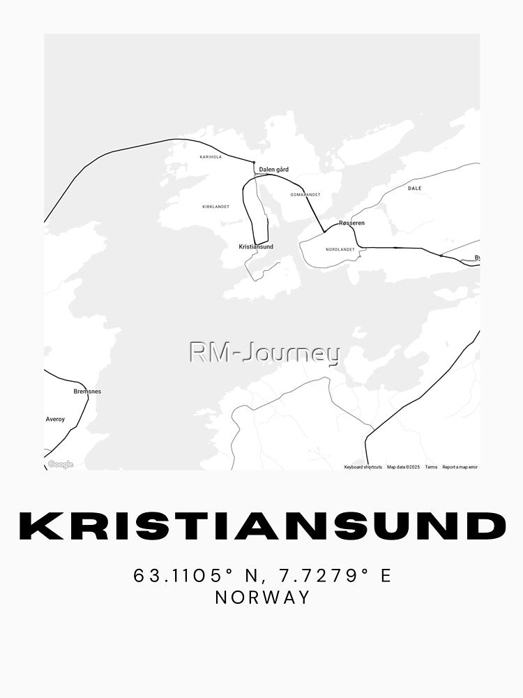 Kristiansund Map Poster – Ocean City of Norway by RM-Journey