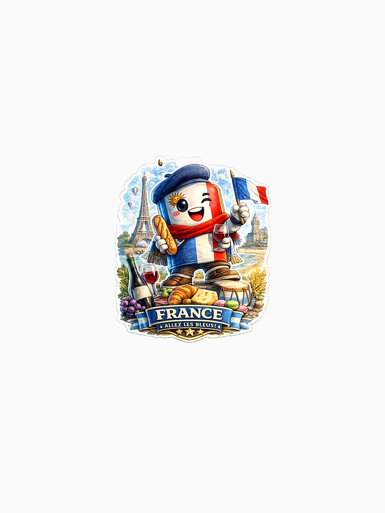 France Soccer Fan Sticker | Allez Les Bleus Football Supporter Mascot by Julianto Tri Rizki