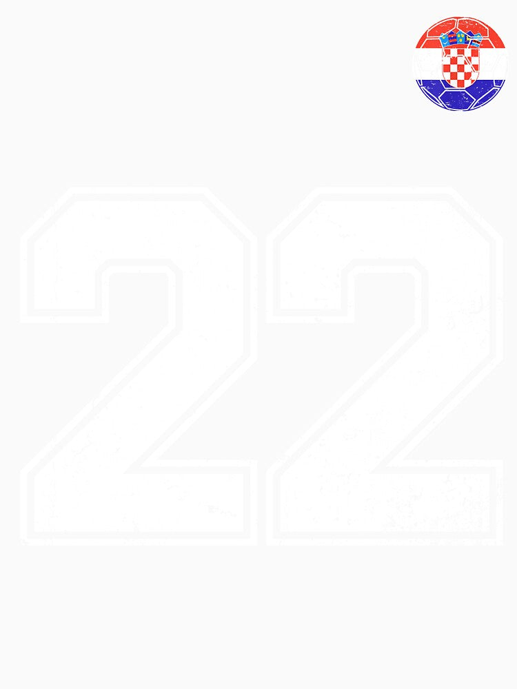 Croatia Soccer Number 22 Vintage Sports Fan by KristenosNehk