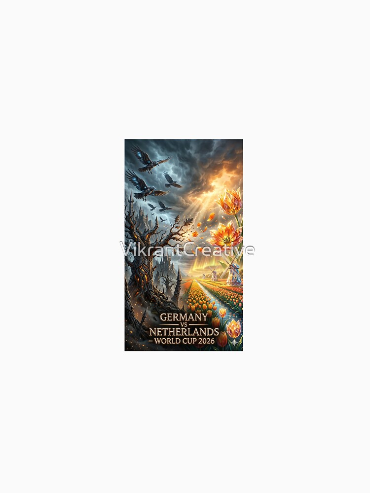 Germany vs Netherlands Dark Forest Tulip Fields Sticker — Storm vs Light World Cup 2026 Unique Soccer Decal by VikrantCreative