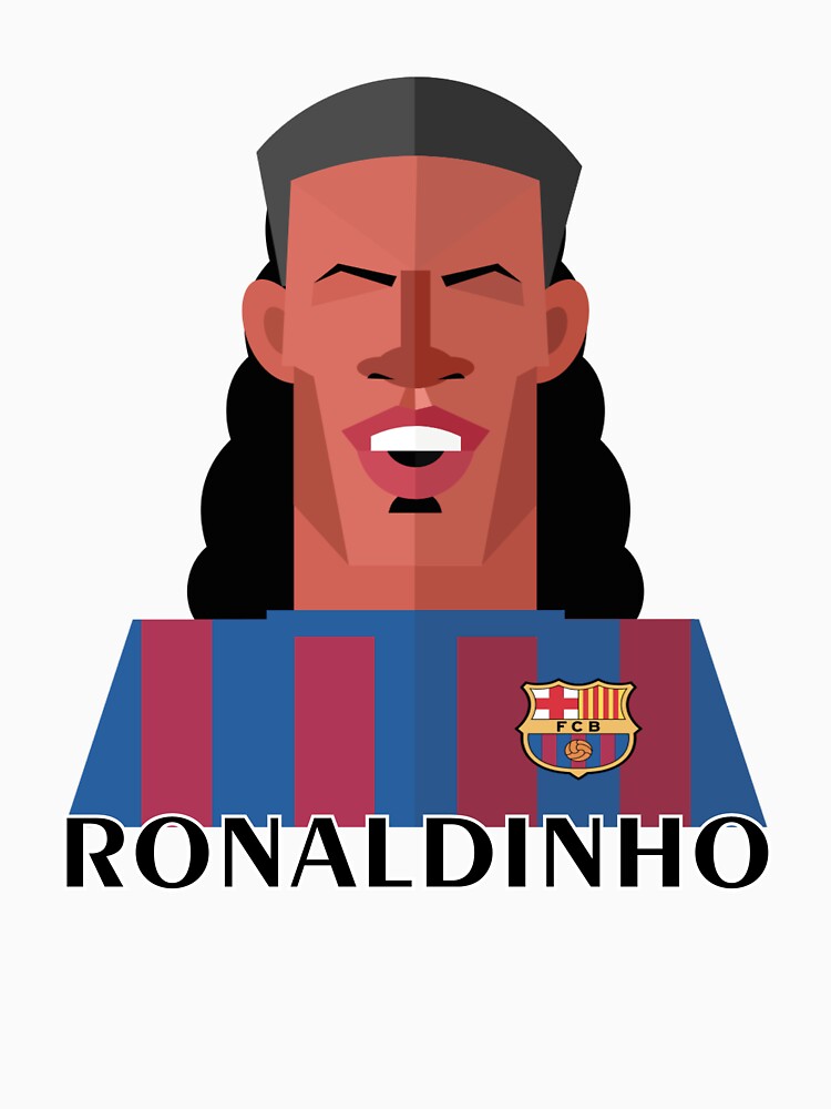 Ronaldinho Caricature T-Shirt | Fun Soccer Legend Design by Mehmet Hanifi Ekşi