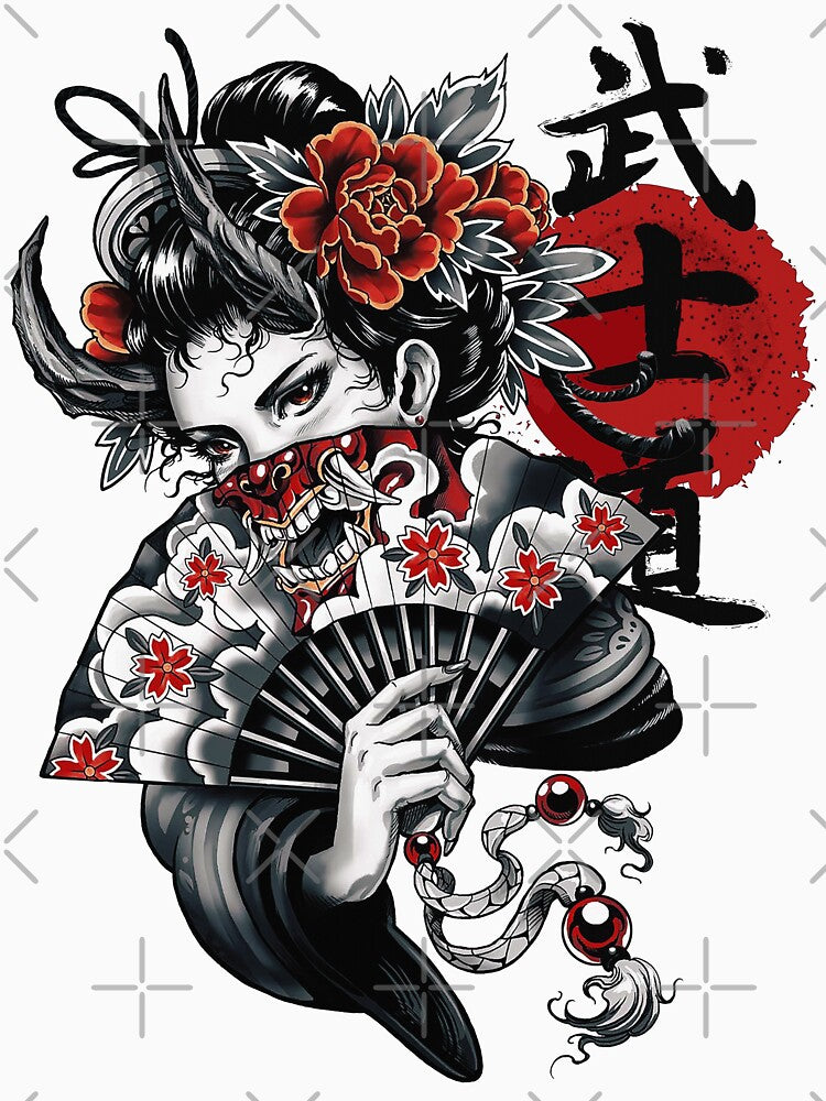 Japanese Geisha Girl Vaporwave Cyberpunk Popart Urban Style by OWLvision33
