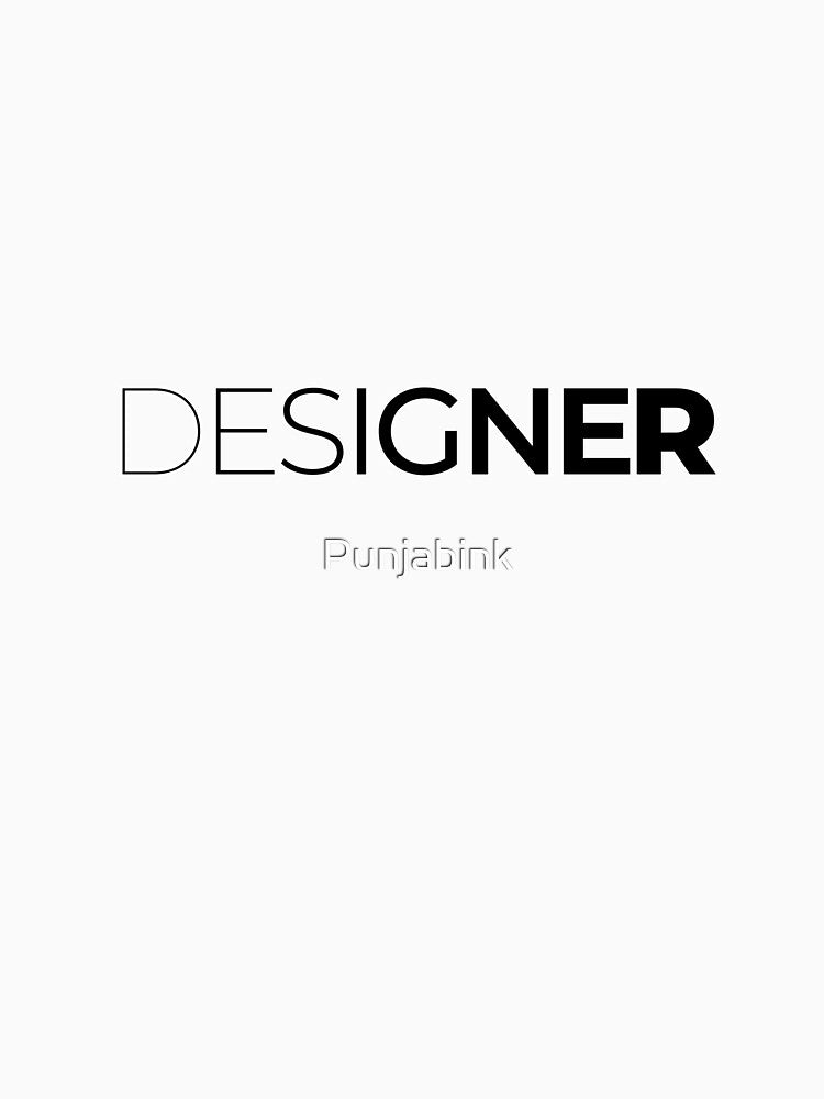 Minimalist DESIGNER Typography Sticker | Modern Outline Text Art | Creative Artist Design by Punjabink