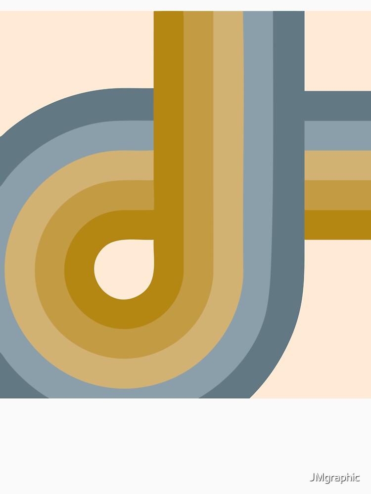 Geometric Colorful Retro - Mustard Gold and Dusty Blue by JMgraphic