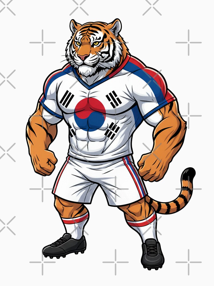 Strong South Korean Tiger Football Mascot 2026 by ArtByKatti