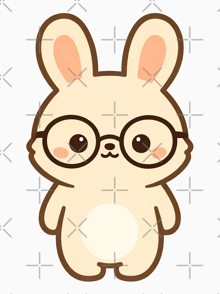 Cute Bunny with Oversized Round Glasses by Fernova