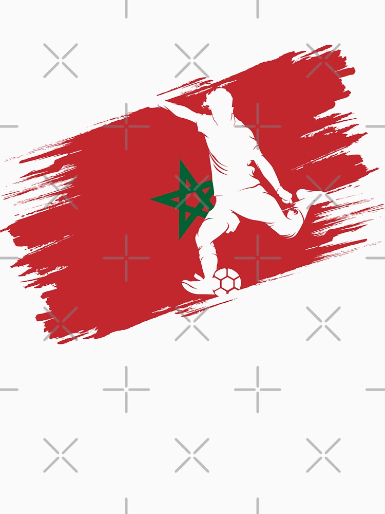 Morocco Flag Football Soccer Fan Jersey by xtocky