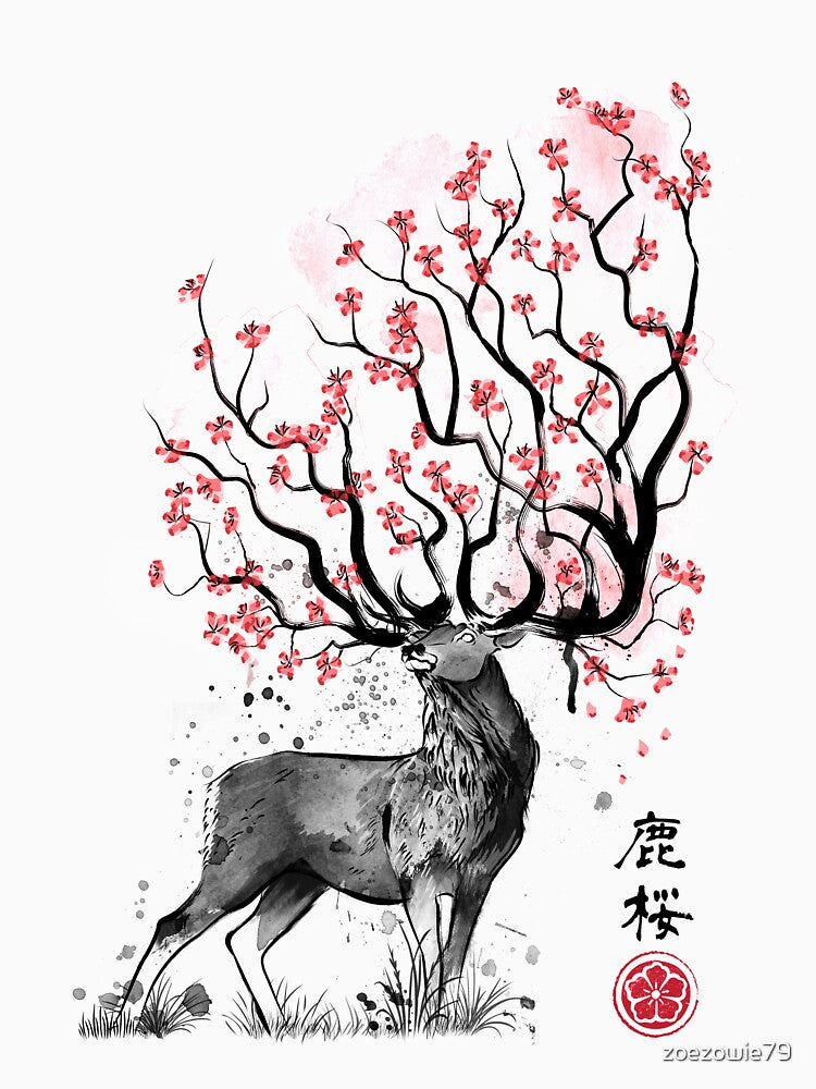 Sakura Deer by zoezowie79