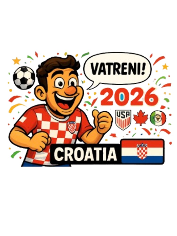Croatia Vatreni 2026 Funny Soccer Fan Sticker by Pixanova