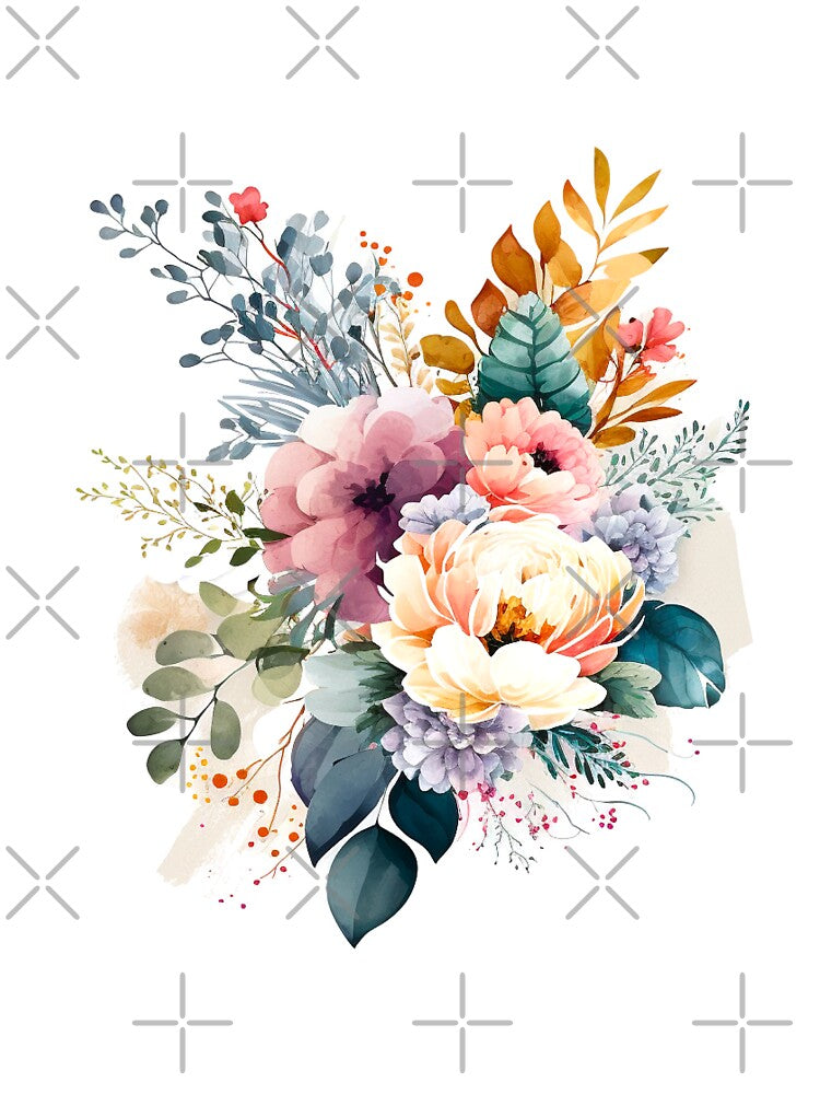 Soft Watercolor Flower Bunch by ImaginePrintsHQ