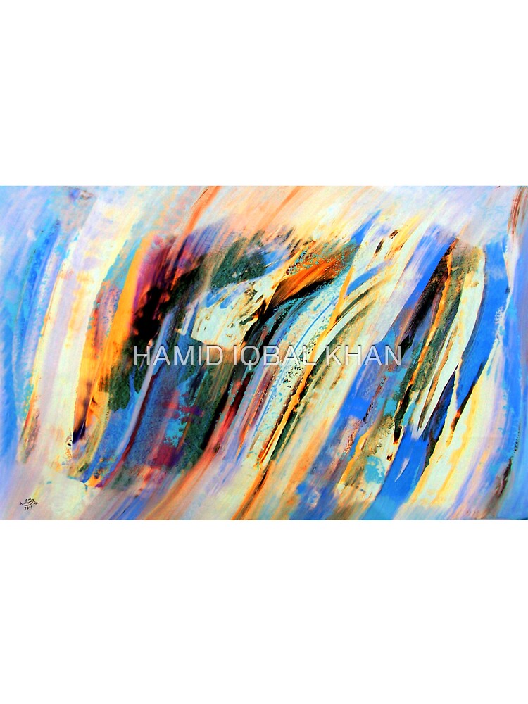 Abstract Oil On matte card by HAMID IQBAL KHAN