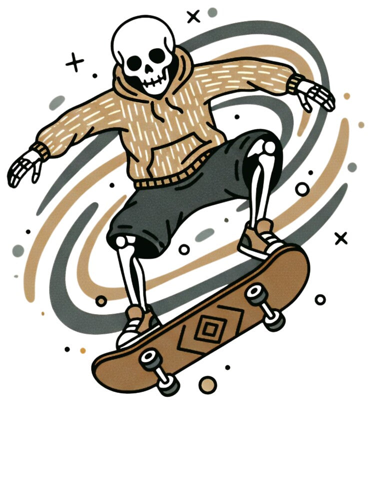SKATER | Minimalist Skeleton Streetwear Art by DEADLINE.