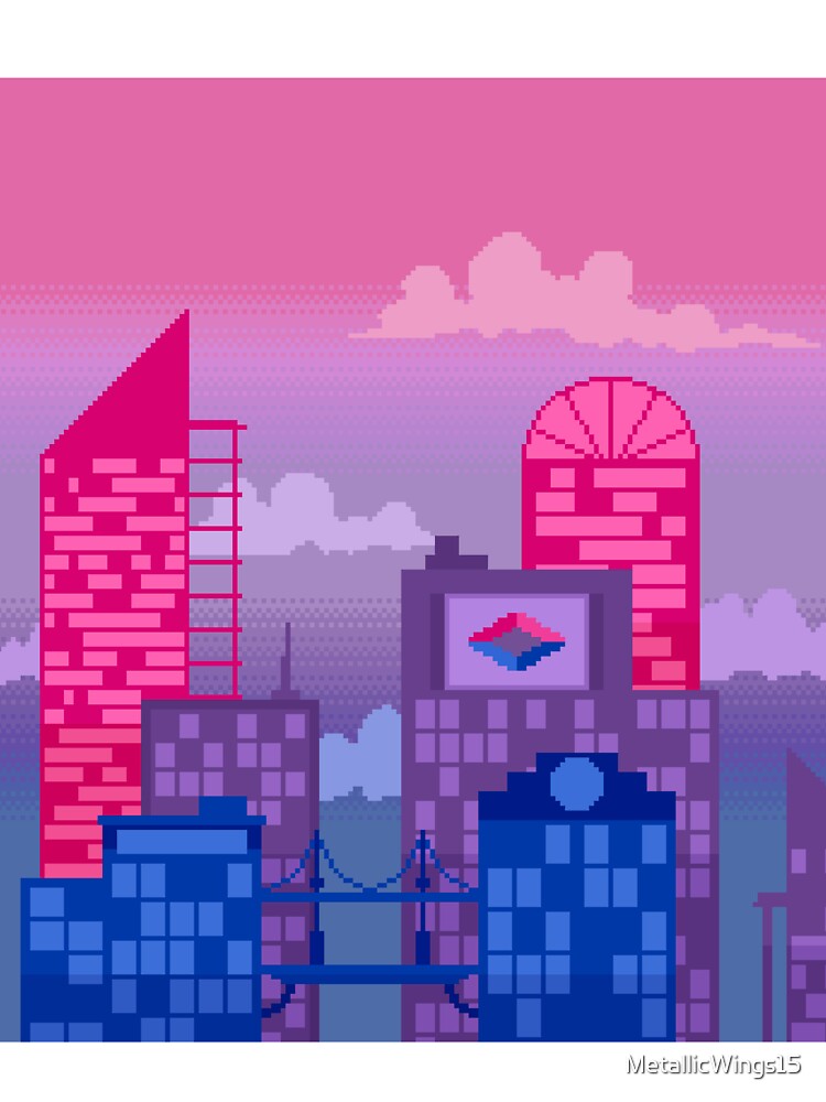 Pixel Bi Pride City by MetallicWings15