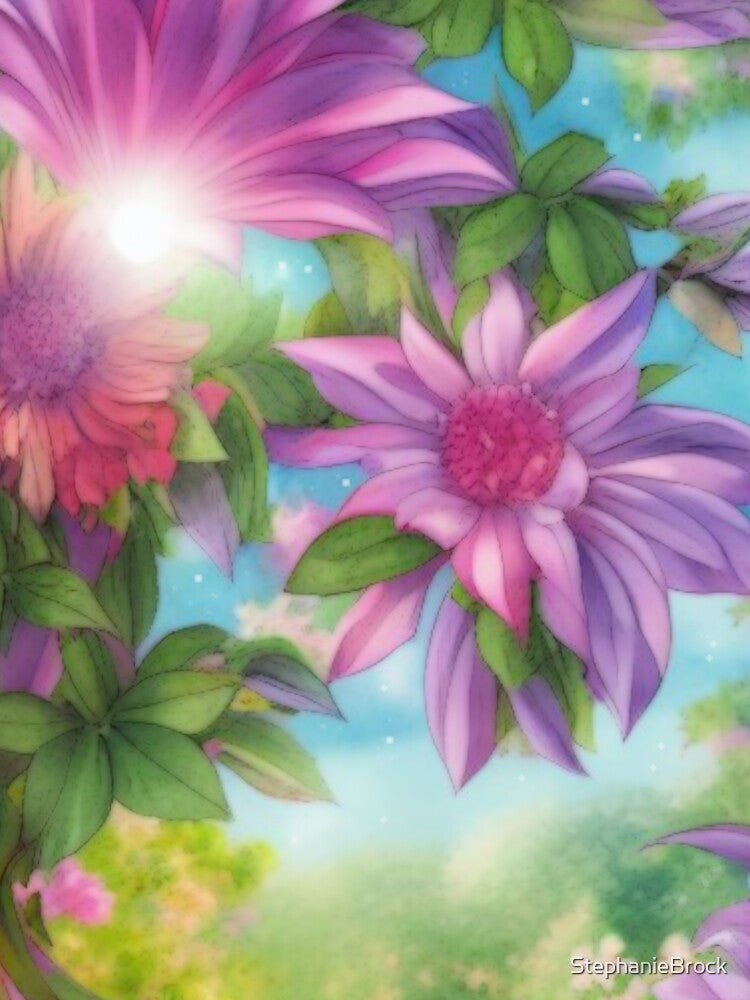 Soft Floral Starry Sky Watercolor No 7 by StephanieBrock
