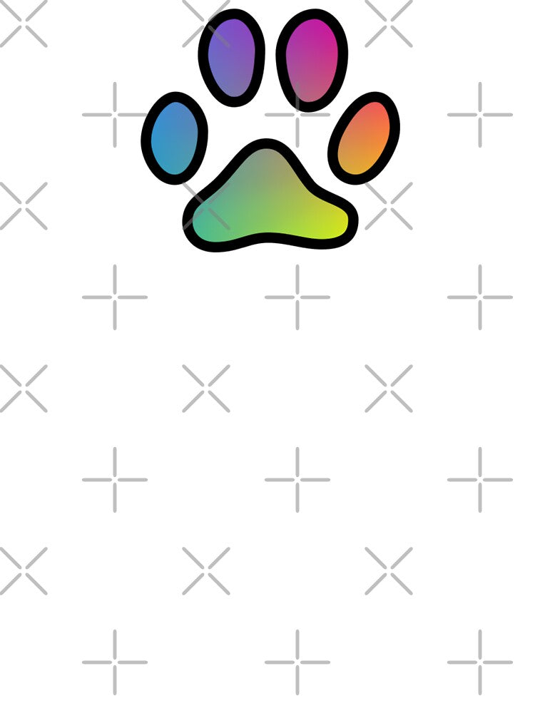 Rainbow gradient paw print by Camilla Wynter