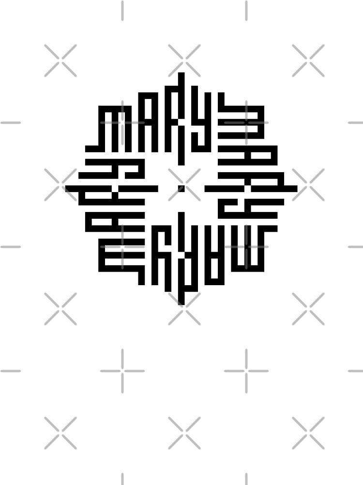MARY | Black  | Modern Geometric Kufi Calligraphy | From Name to Art by FOR YOUR NAME