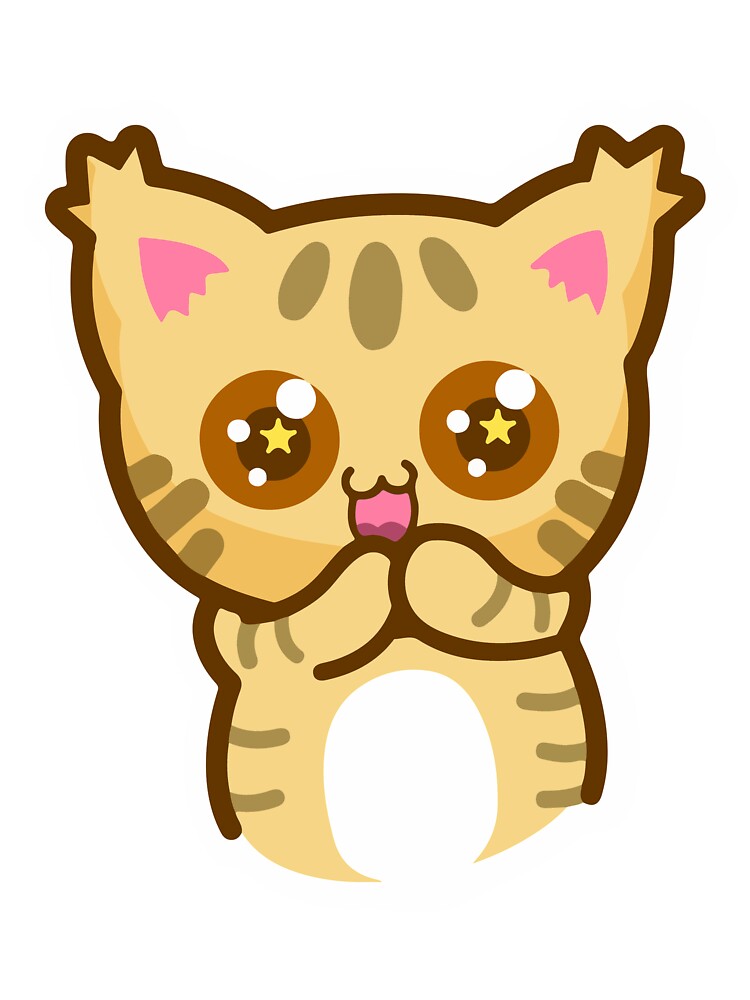 Cute Cat with Sparkling Eyes Kitty T-Shirt by AllStarMerch