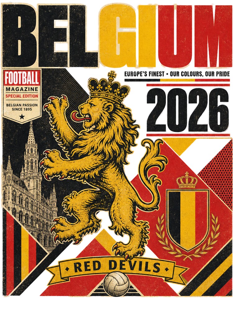 Belgium 2026 Football World Cup Glory | Red Devils Fan Supporter Shirt by rushaib