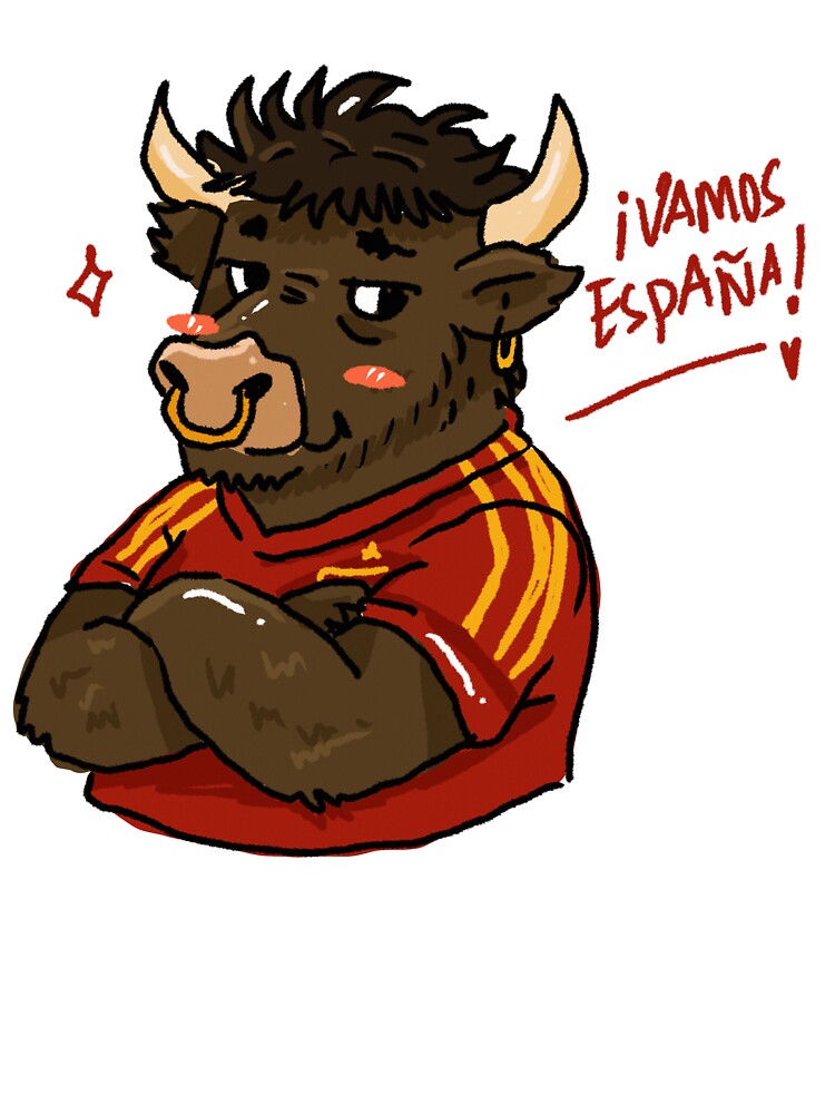 Awkward Animal Hat Club – ¡Vamos España! | Funny Spain Football Bull by chupichapa