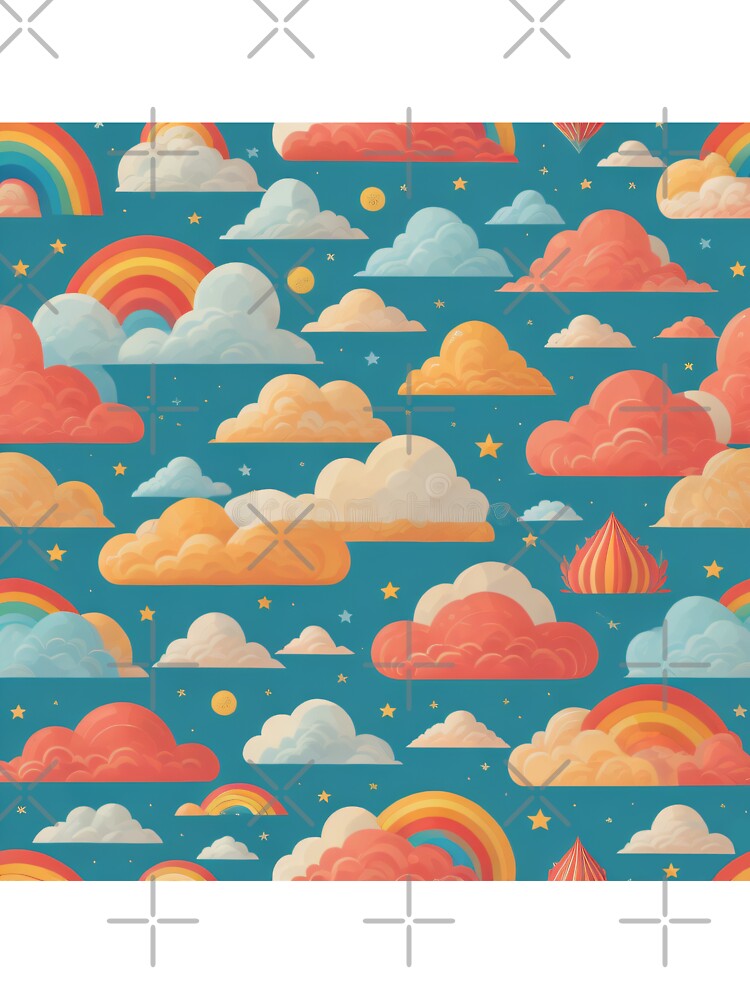Dreamy Rainbow and Cloud Pattern by SoftLivingCore