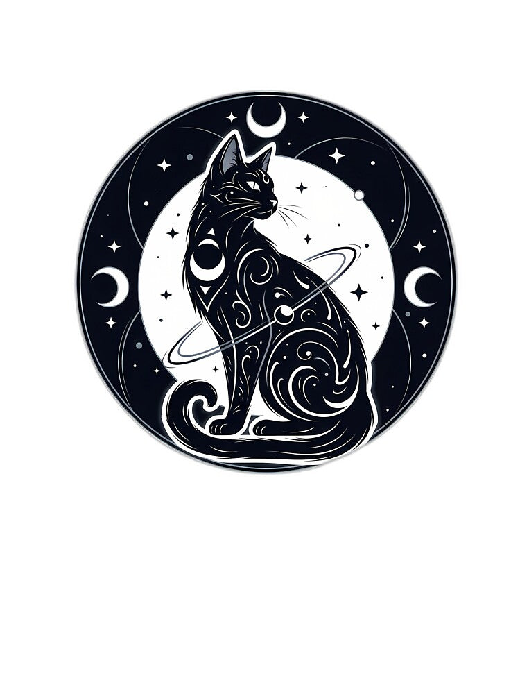 Celestial Goth Cat Oracle Crest by IllumeInk