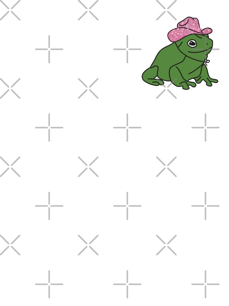 frog wearing pink glittery cowboy hat by farah  s ✰