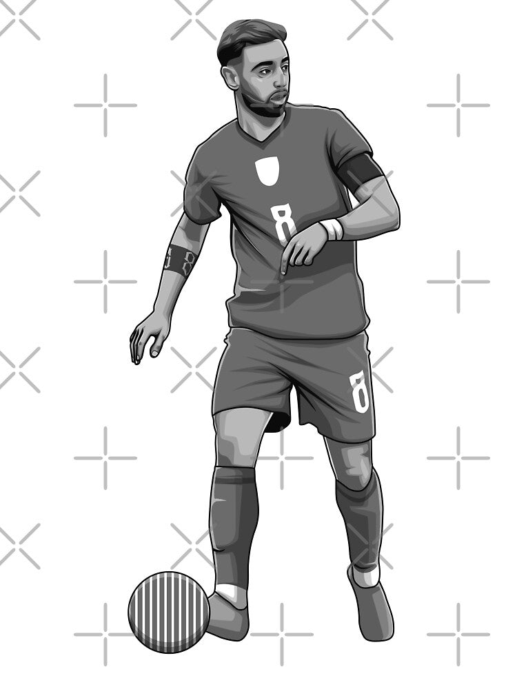 Bruno Fernandes Black and White Version by Aldduardo