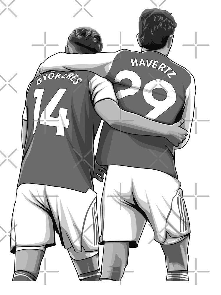 Viktor Gyokeres and Kai Havertz Black and White Version by Aldduardo