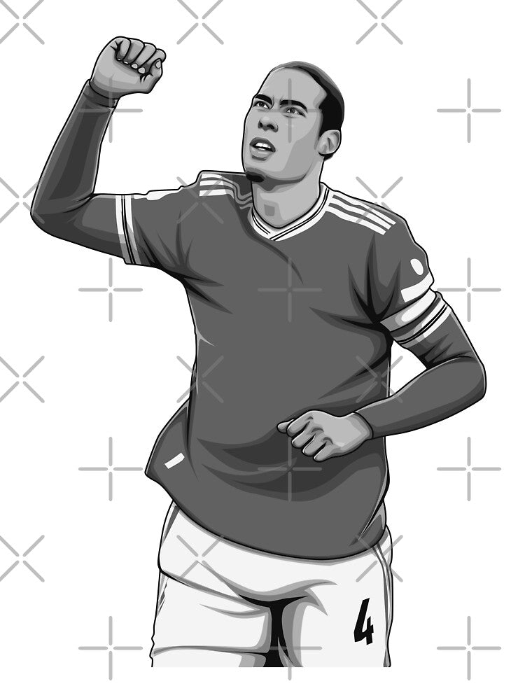 Virgil van Dijk Black and White Version by Aldduardo