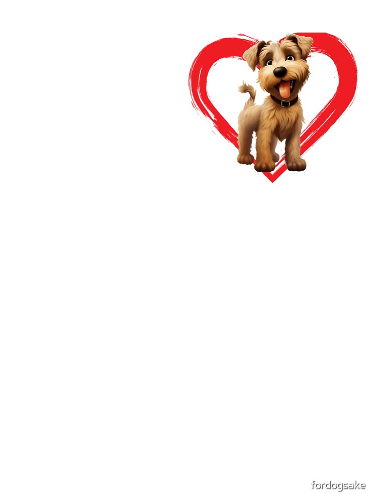 Soft Wheaten Terrier Cartoon in Love Heart swoosh by For Dog Sake!®