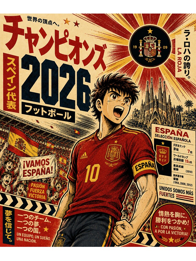 Champions 2026 Football Manga Vintage Soccer Poster T-Shirt by zumerdiego