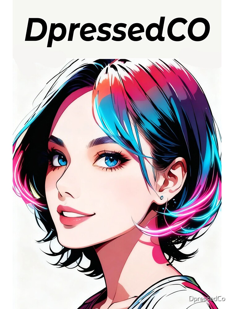 Pop Art Girl with Colorful Hair – Vibrant Aesthetic Streetwear Design by DpressedCo
