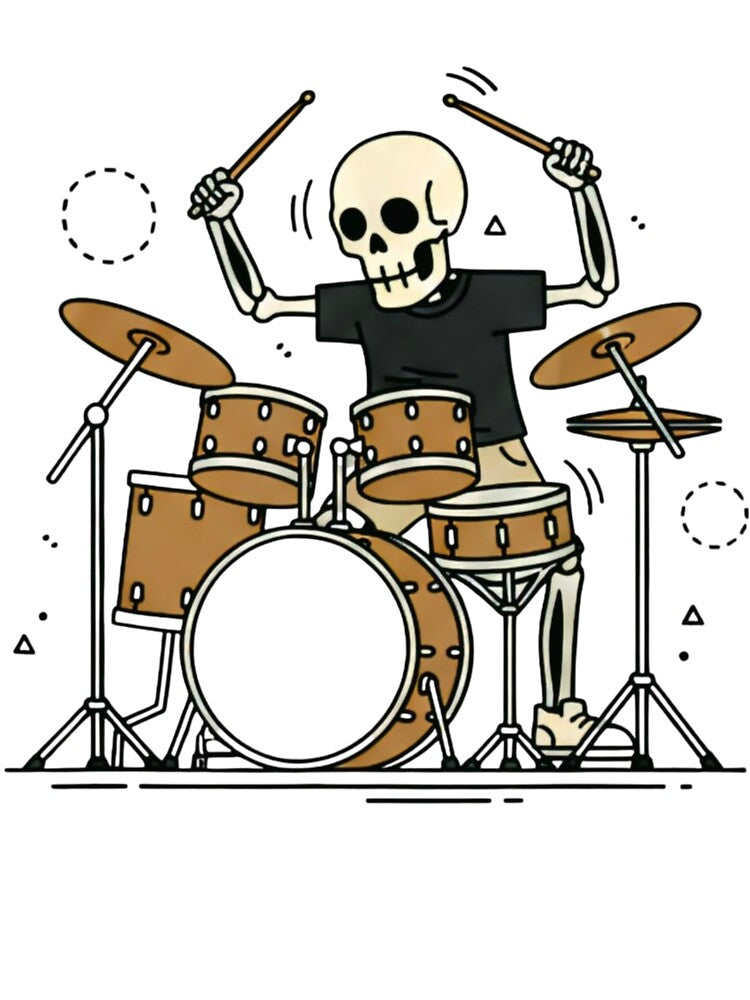 DRUMMER | Minimalist Skeleton Streetwear Art by DEADLINE.