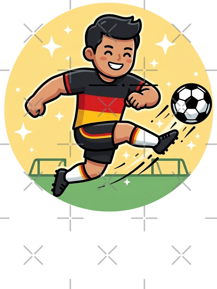 Cute Soccer player Icon | Red  Yellow Black Football Jersey by Shape Snip Studio