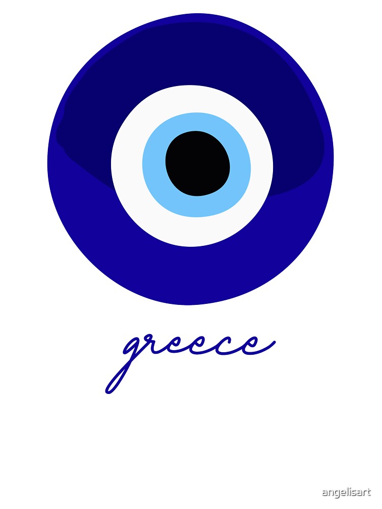 Greece, "Mati" bad eye - blue white. by angelisart