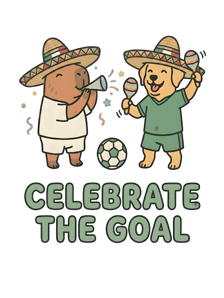 Celebrate The Goal Capybara Dog Sombrero Soccer by laughingshirts