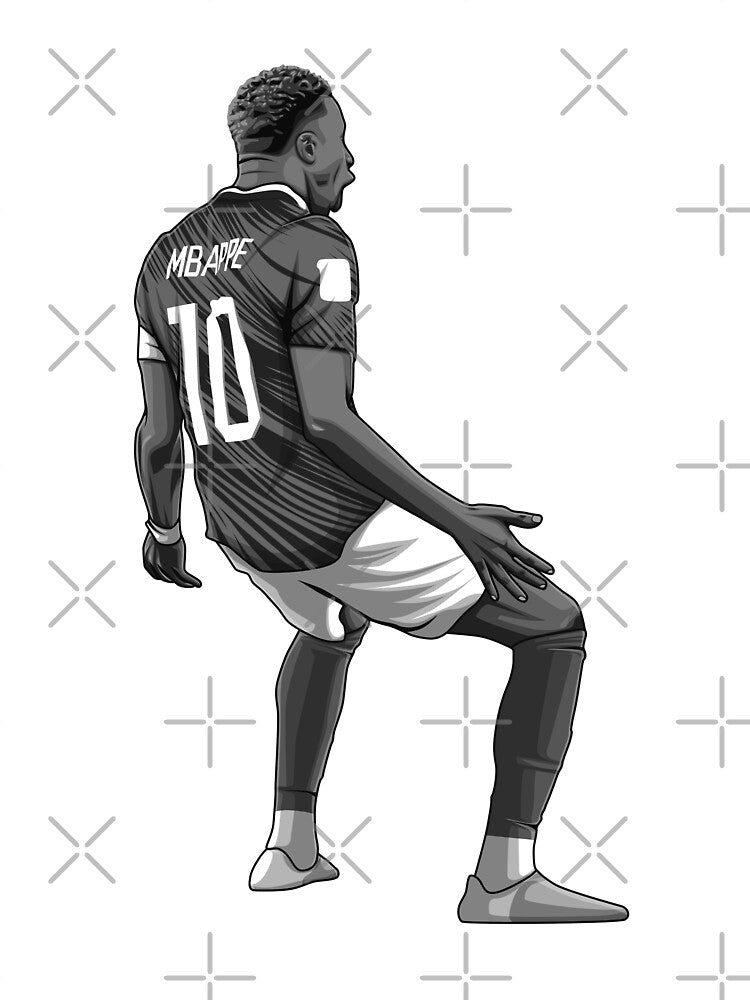 Kylian Mbappe Black and White Version by Aldduardo