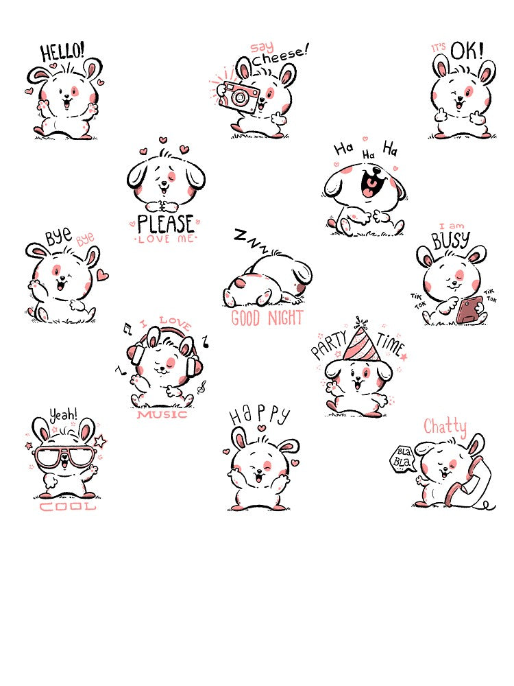 moods and emotions - cartoon cute chubby puppy dog by hayrpictures
