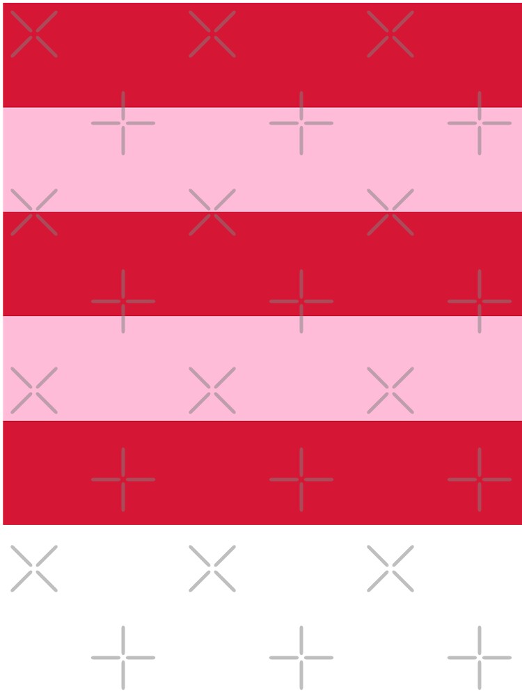 Large RED and  COTTON CANDY PINK Horizontal STRIPES by RachelMacht