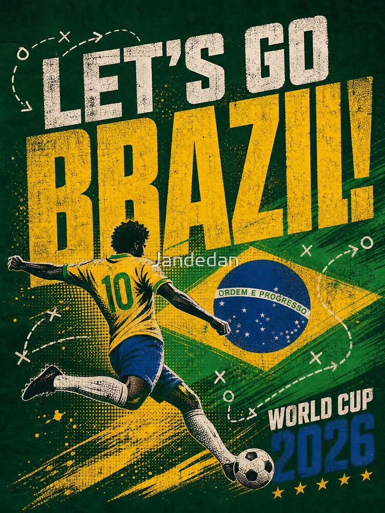 Title World Cup 2026 | Let’s Go Brazil Distressed Graphic by Jandedan