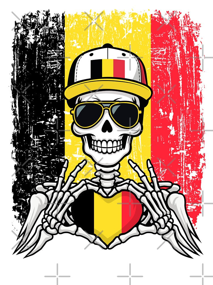 Belgian Pride Skeleton Art Tee by Colorful Designs