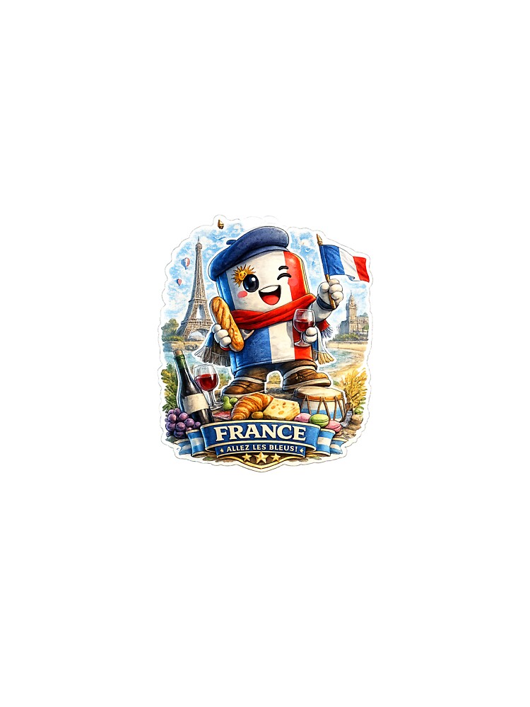 France Soccer Fan Sticker | Allez Les Bleus Football Supporter Mascot by Julianto Tri Rizki