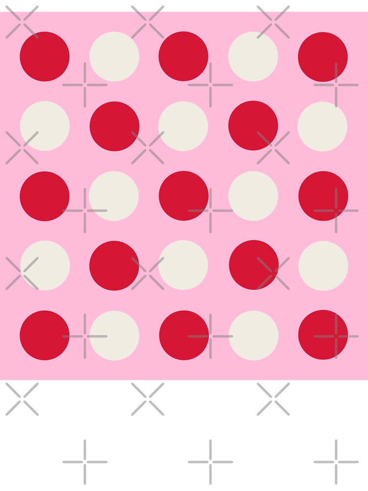 RED, CREAM and COTTON CANDY PINK Symmetrical POLKA DOTS by RachelMacht