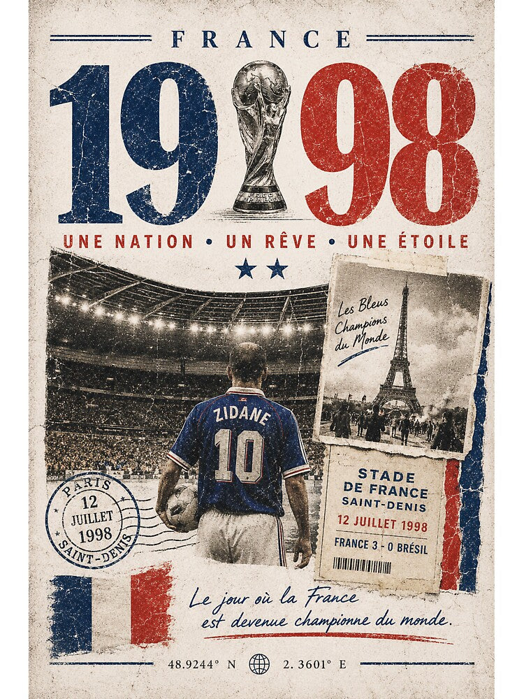 France 1998 World Champions Vintage Tribute by eonvisuals