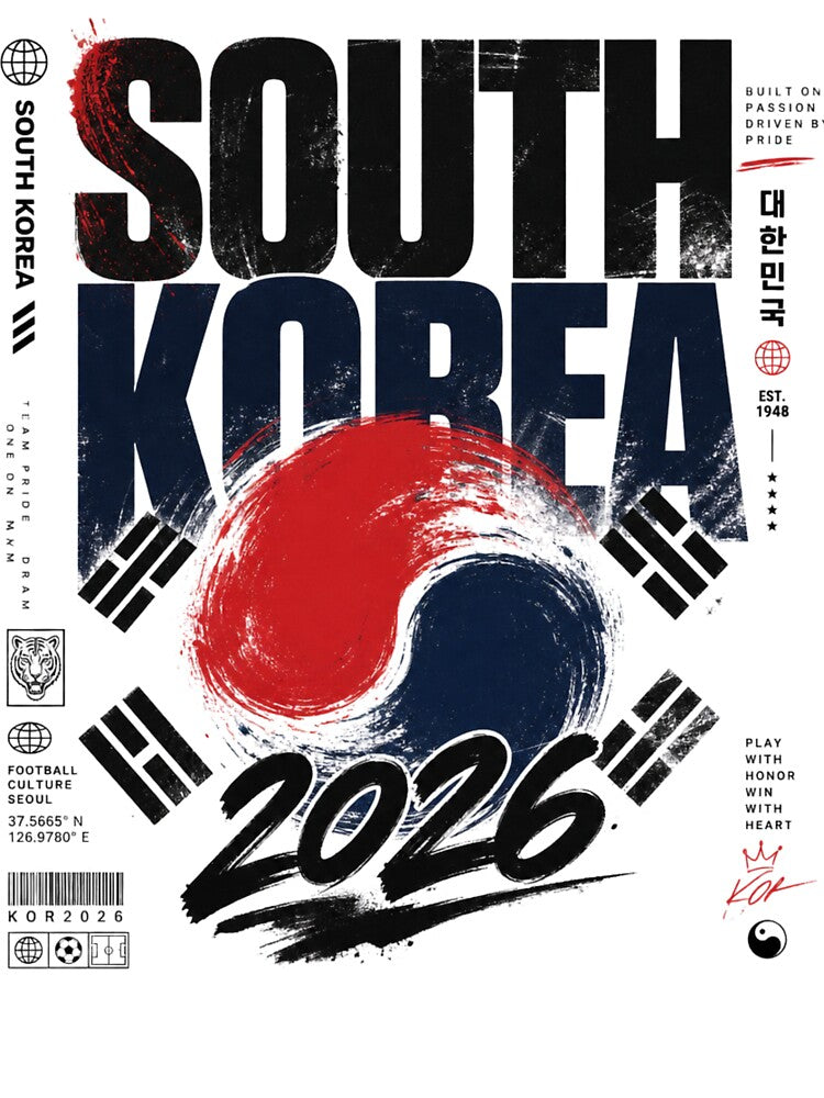 South Korea 2026 Football World Cup Glory | Taegeuk Warriors Fan Supporter Shirt by rushaib