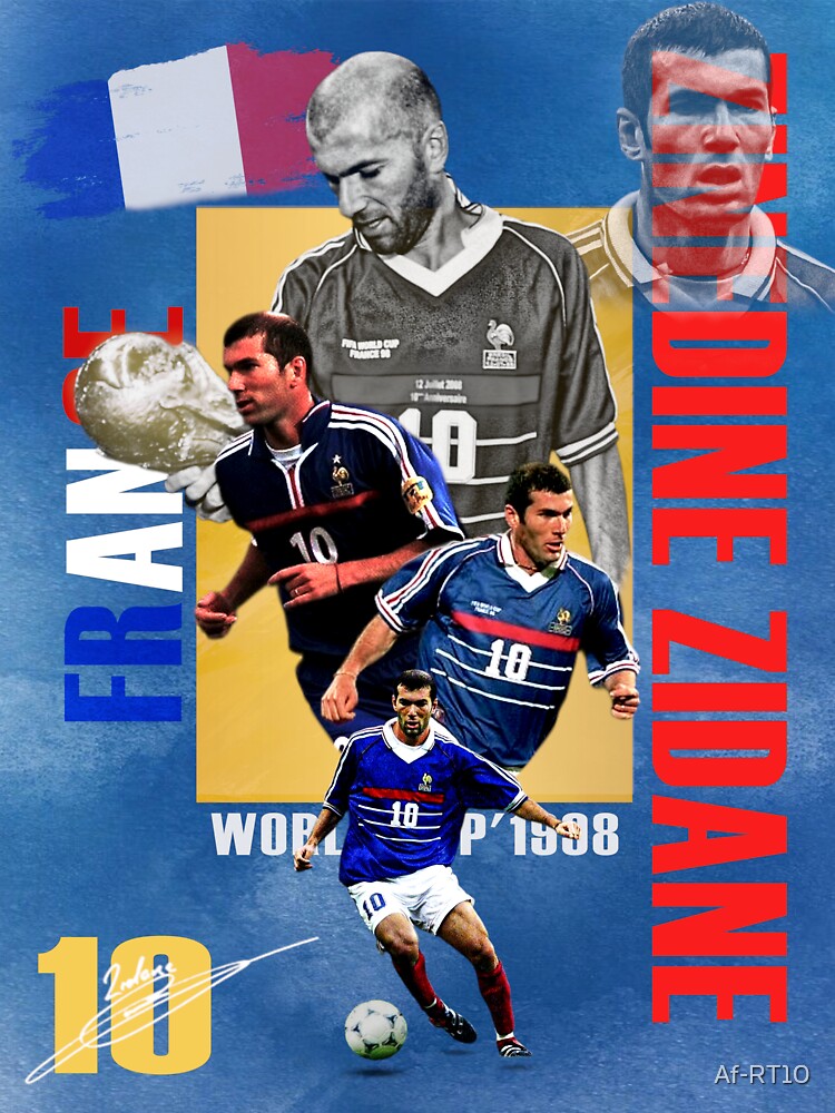 Zinedine Zidane 10 France National Team Poster by Af-RT10