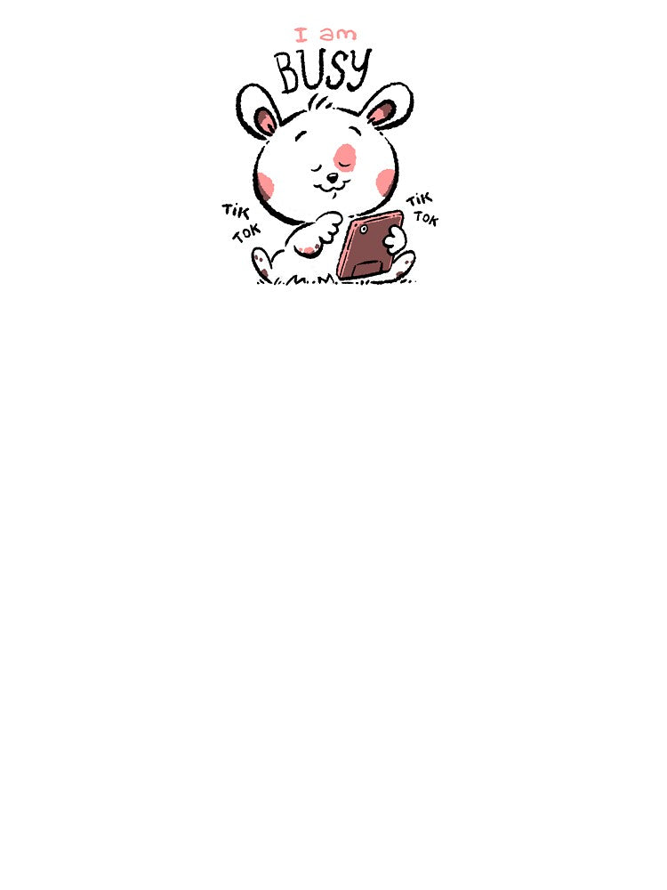 i am busy - cute cartoon chubby bunny rabbit by hayrpictures
